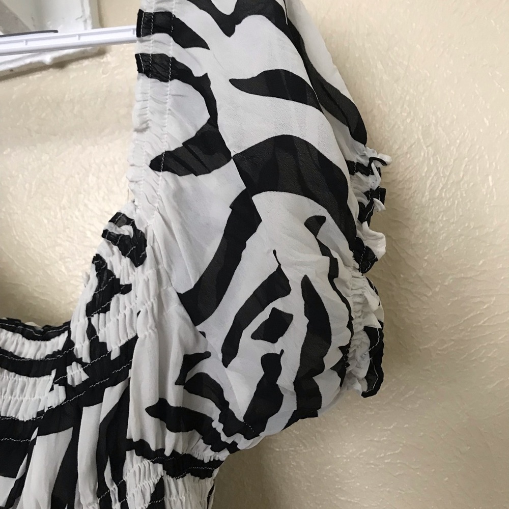 Zebra print blouse. Cato. Sexy off shoulder too.